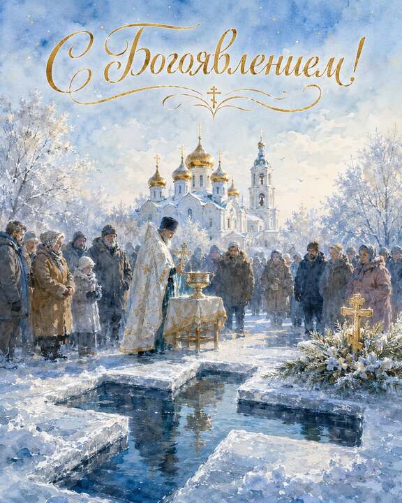 Православная открытка с Богоявлением